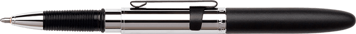 Chrome Bullet Grip Space Pen, Black Cap, Clip, Stylus-1