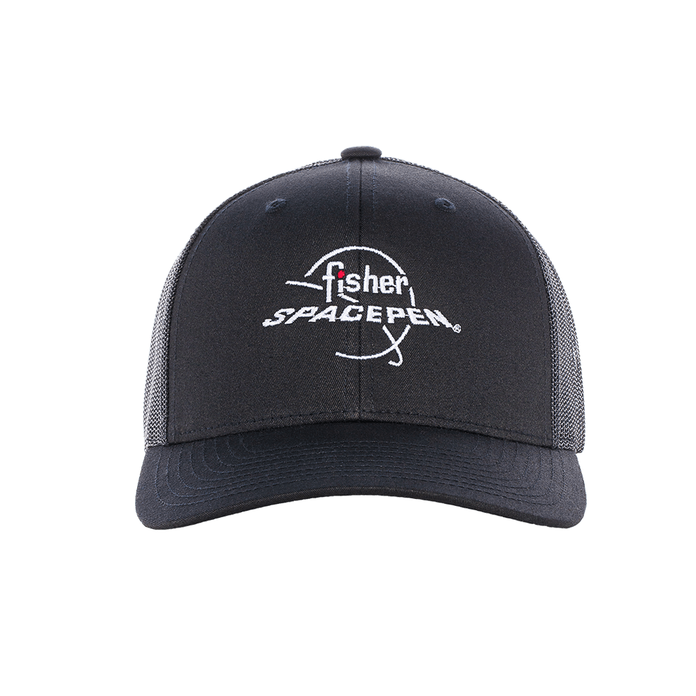 Black Snapback Hat with Fisher Space Pen Logo-1