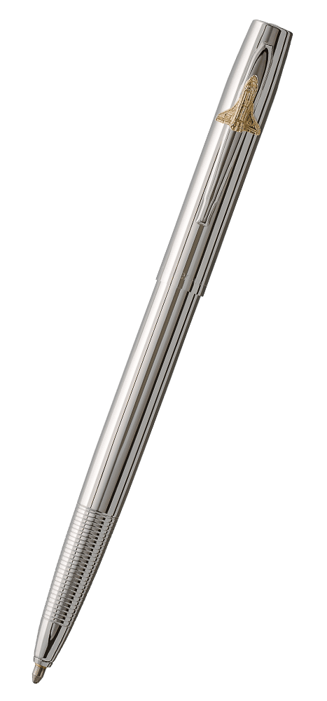Chrome Cap-O-Matic Space Pen, Shuttle Emblem-0