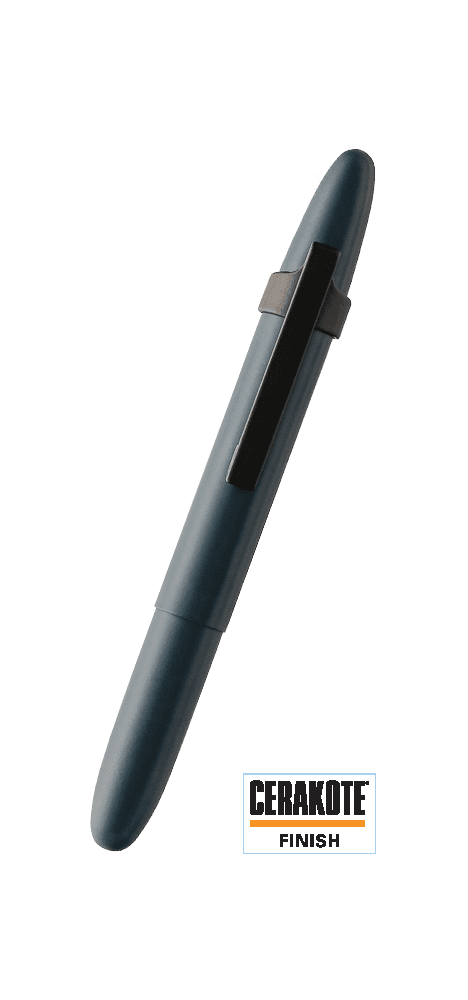 Closed 400E-220-BCL Elite Navy Cerakote bullet space pen with matte black clip