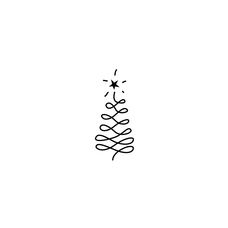 Imprint mark for looped Christmas tree