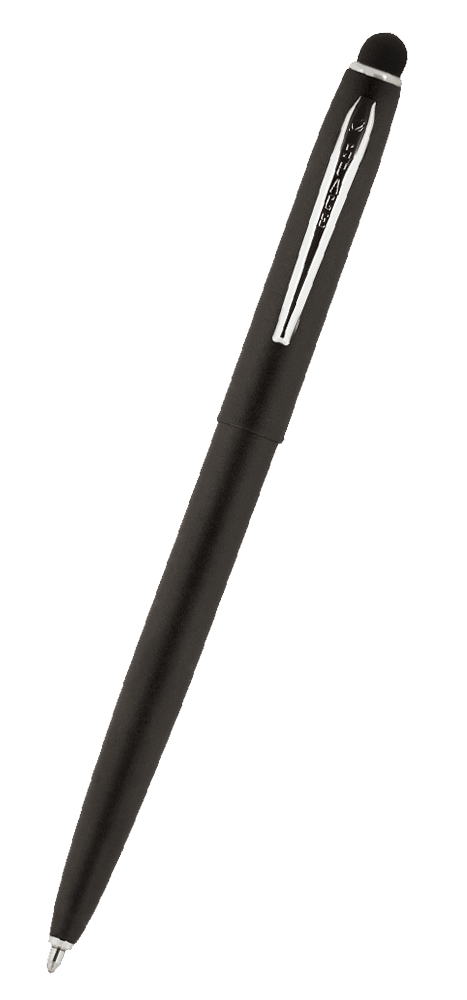 Matte Black Cap-O-Matic Space Pen, Chrome Accents, Stylus-0