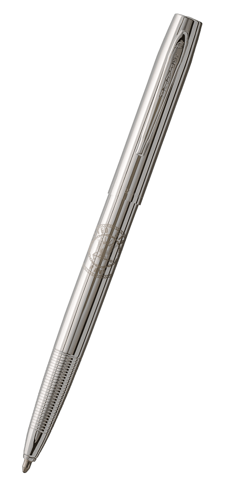 Chrome Cap-O-Matic Space Pen, Navy Emblem-0