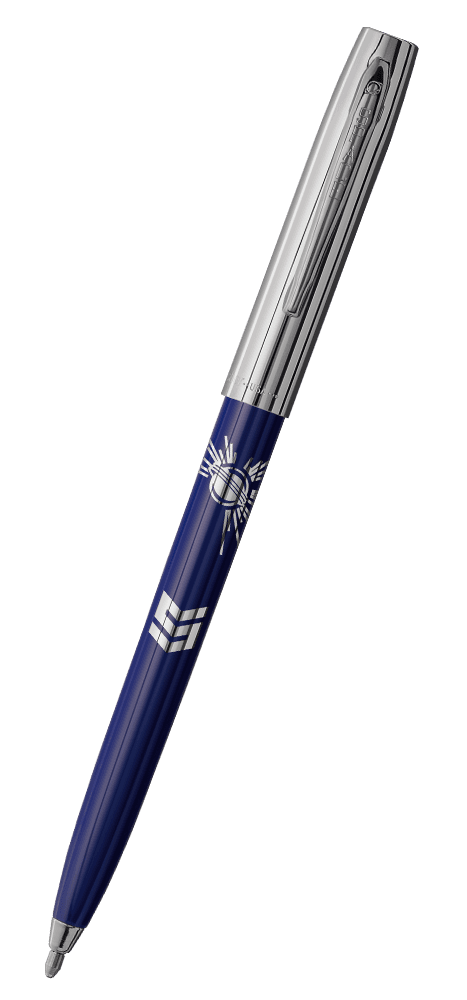 Blue & Chrome Cap-O-Matic Space Pen, STEM-0