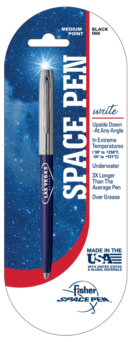 Blue & Chrome Cap-O-Matic Space Pen, Welcome to Las Vegas-2
