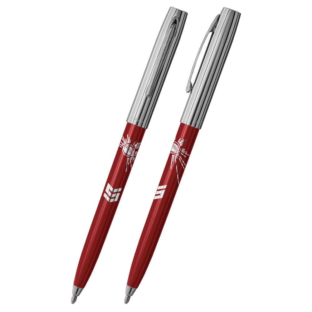 Red & Chrome Cap-O-Matic Space Pen, STEM-1