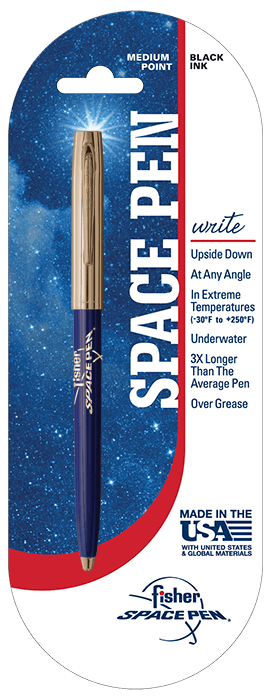 Blue & Gold Cap-O-Matic Space Pen, Fisher Space Pen Logo-2