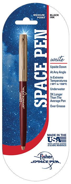 Burgundy & Gold Cap-O-Matic Space Pen, Fisher Space Pen Logo-2