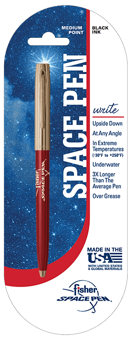 Red & Gold Cap-O-Matic Space Pen, Fisher Space Pen Logo-2