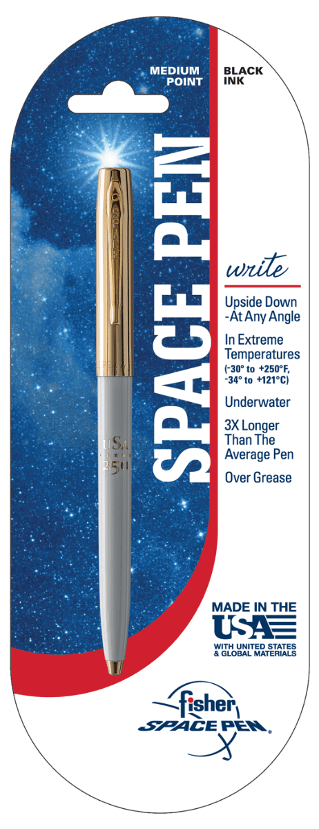 America 250 White & Gold Cap-O-Matic Space Pen, Special Edition-2