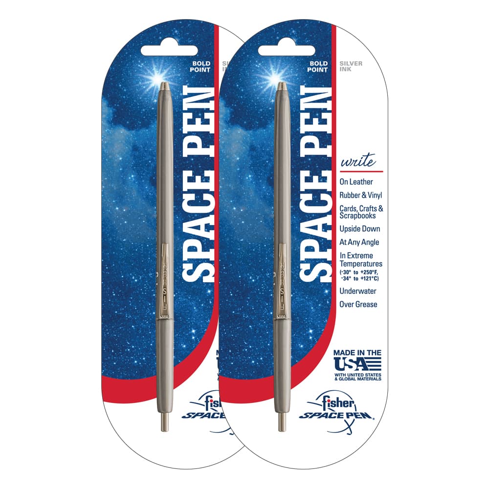 Silver Colored Ink, Bold Point Space Pen, Blister Carded – Set of 2-0