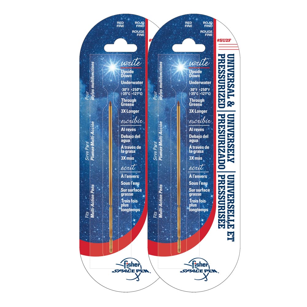 Red Ink, Fine Point Fisher Pressurized Universal Refill - Set of 2-0