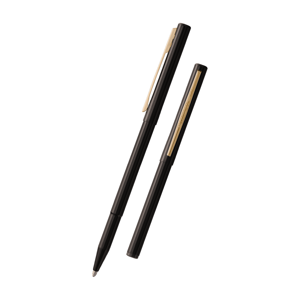 Black Stowaway Space Pen, Clip-1