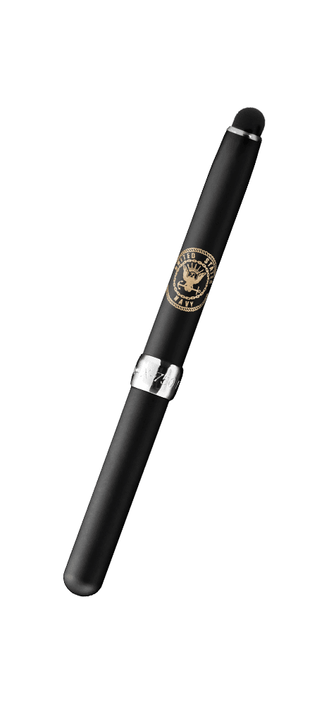 Matte Black X750 Space Pen, Stylus, Navy Emblem-0