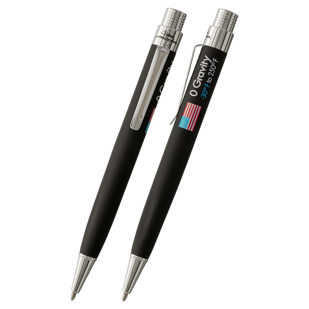 Black Rubber, Chrome Accents Zero Gravity Space Pen -1